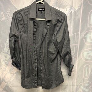 Express Men's Gray Dress Shirt